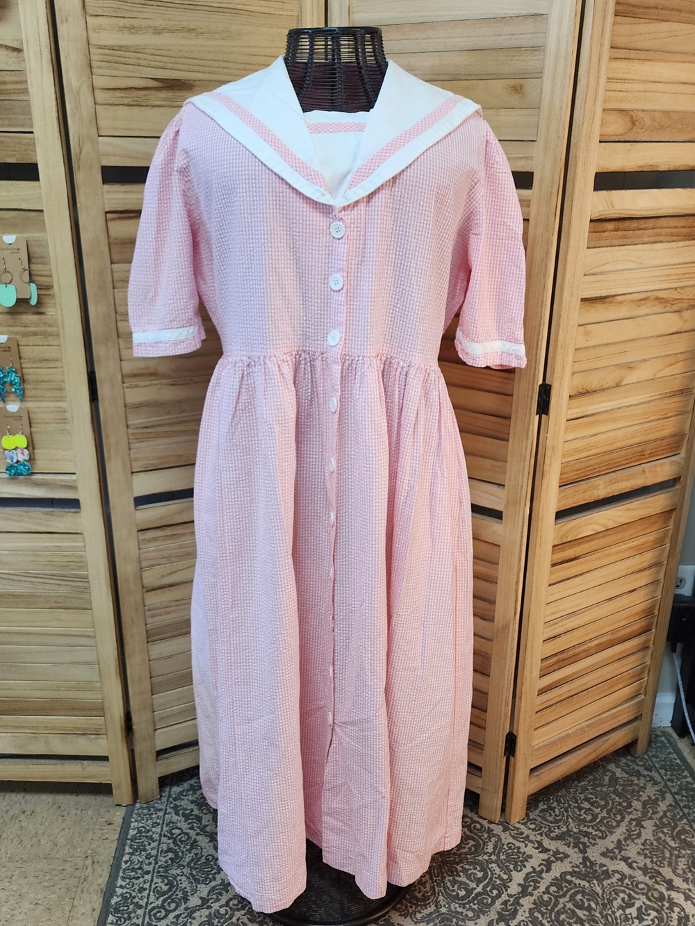 Vintage Cottontail Originals Pink Gingham Dress Size 18 Prairie Cottagecore USA